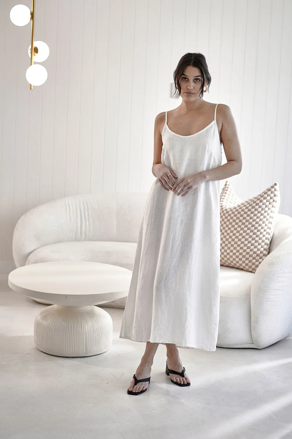 Fundamental Linen Midi - Off White