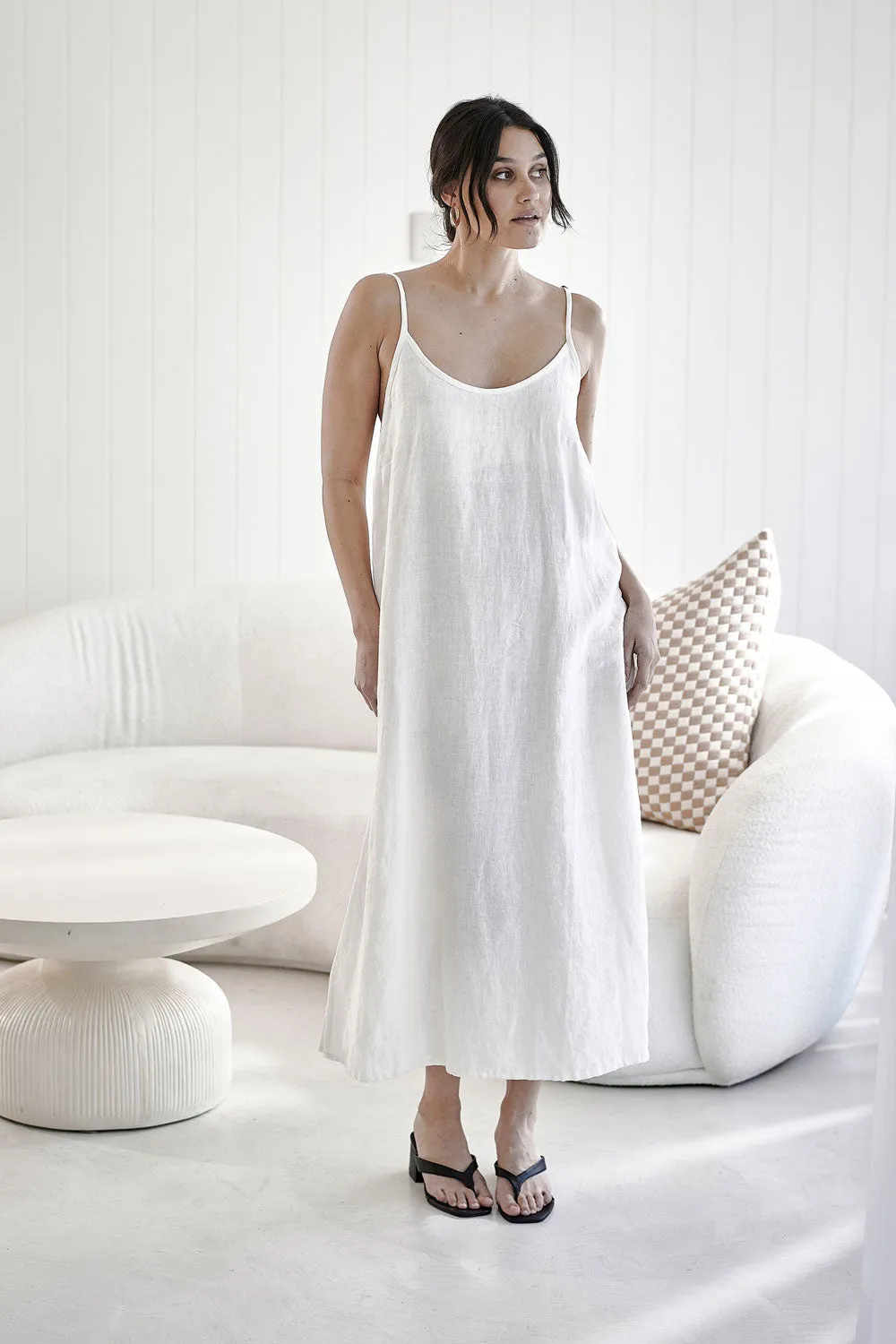 Fundamental Linen Midi - Off White