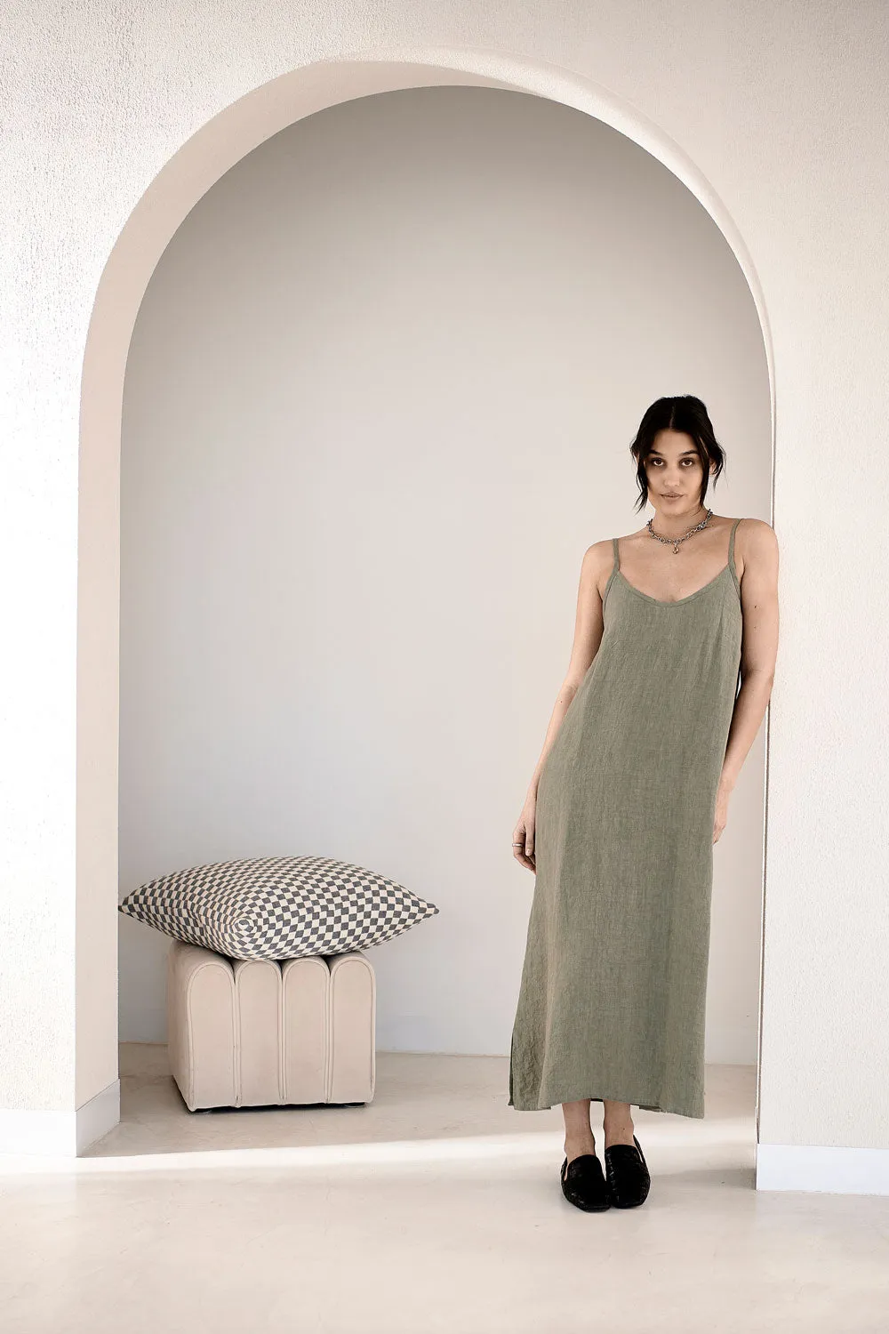 Fundamental Linen Midi - Pistachio