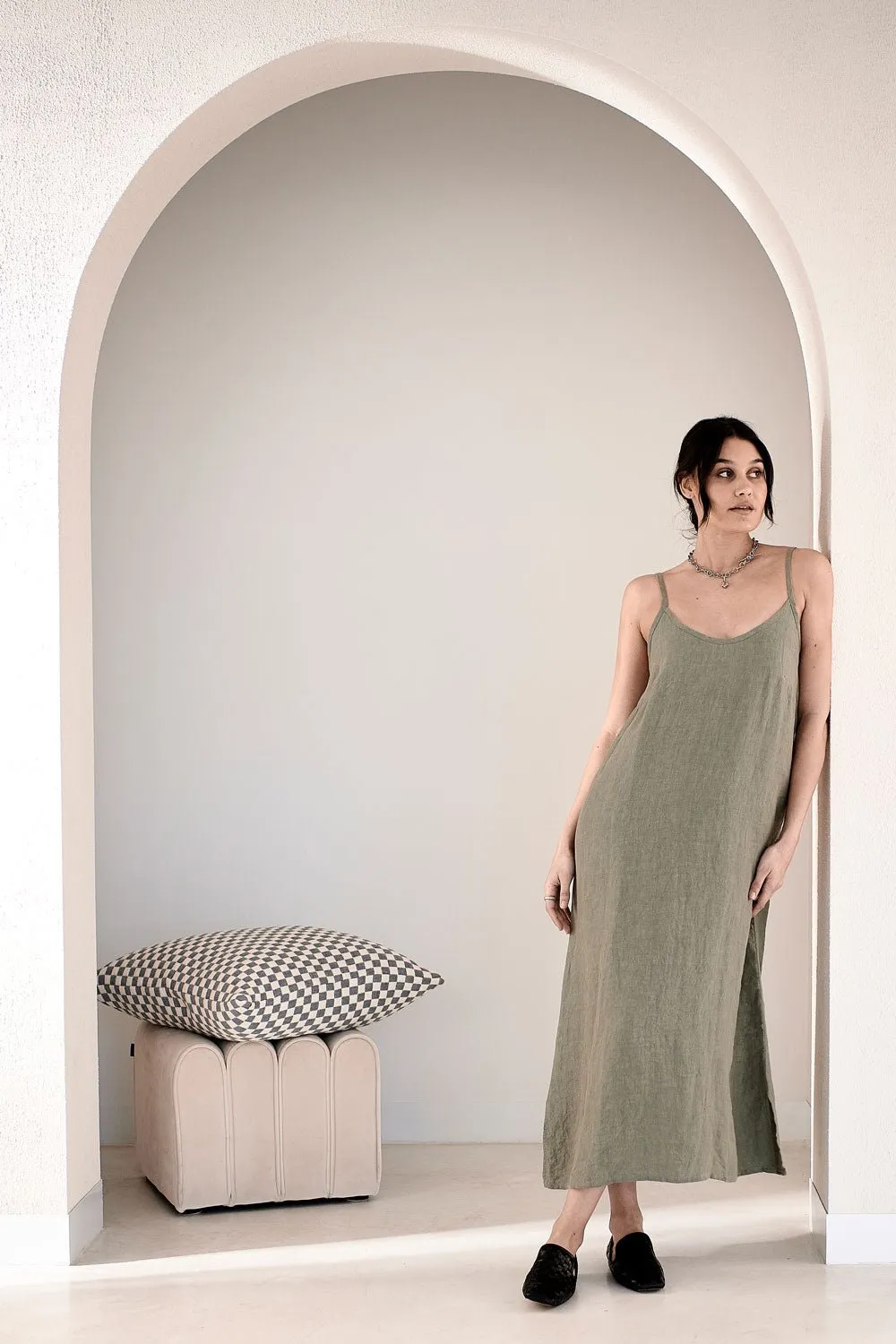 Fundamental Linen Midi - Pistachio