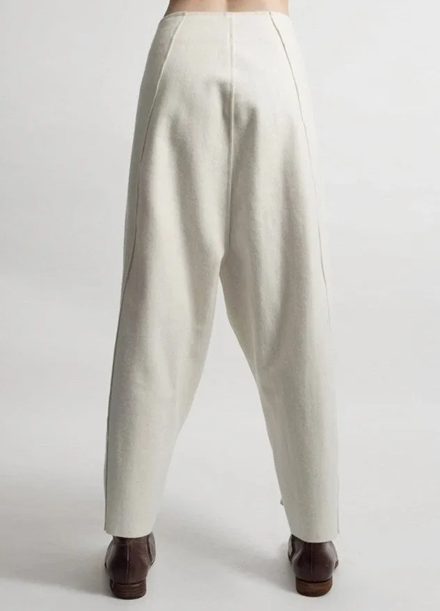 Futuristic Woolen Trousers / Drop Crotch Harem-Big Carrot Pant