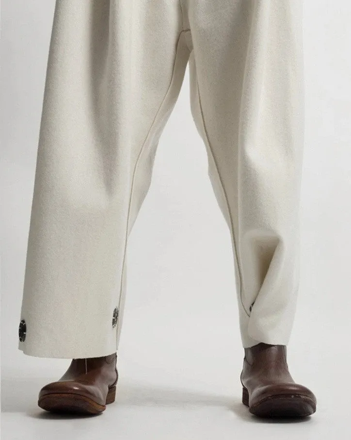 Futuristic Woolen Trousers / Drop Crotch Harem-Big Carrot Pant