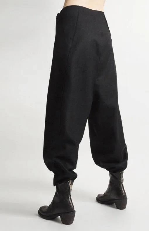 Futuristic Woolen Trousers / Drop Crotch Harem-Big Carrot Pant