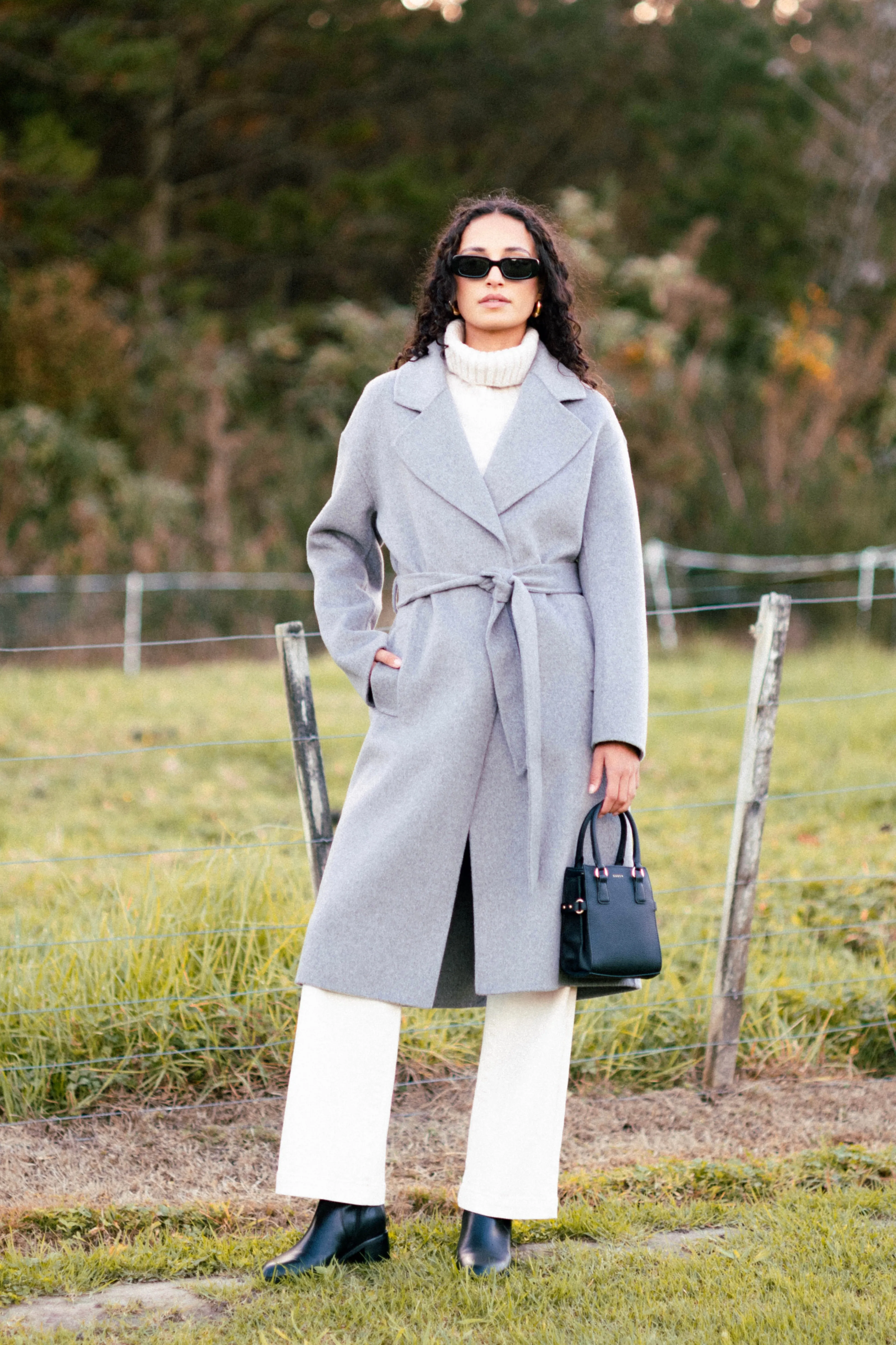 Geneva Charcoal Belted Coat