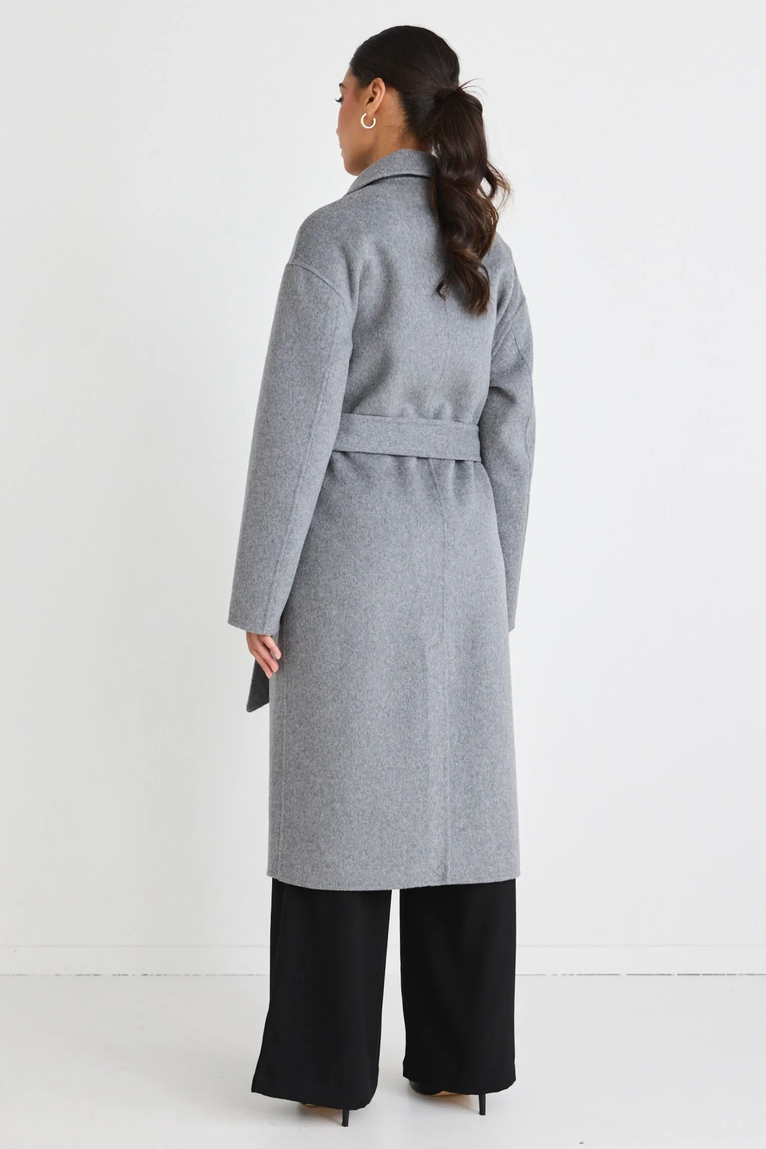 Geneva Charcoal Belted Coat