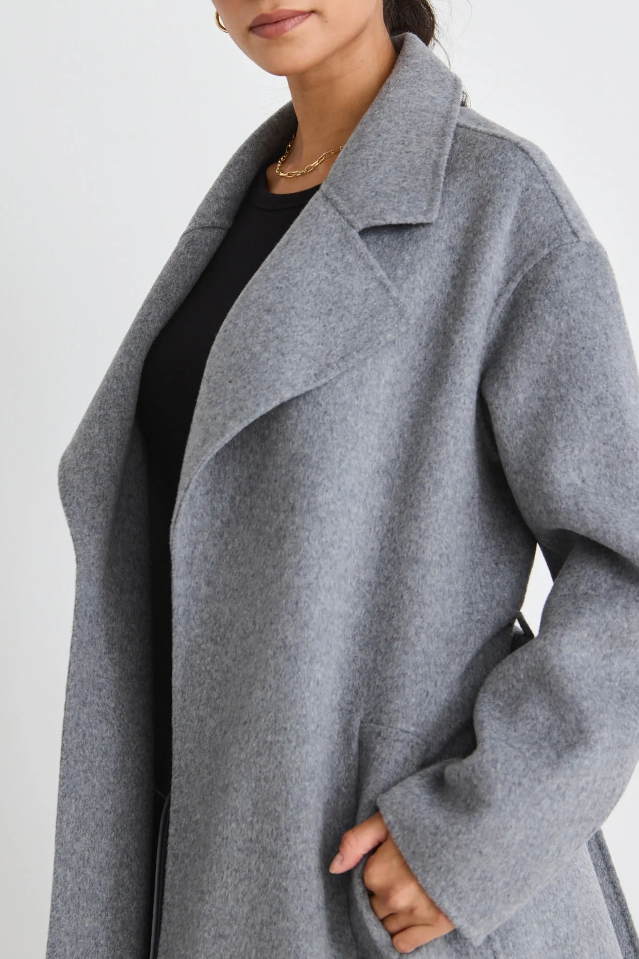 Geneva Charcoal Belted Coat