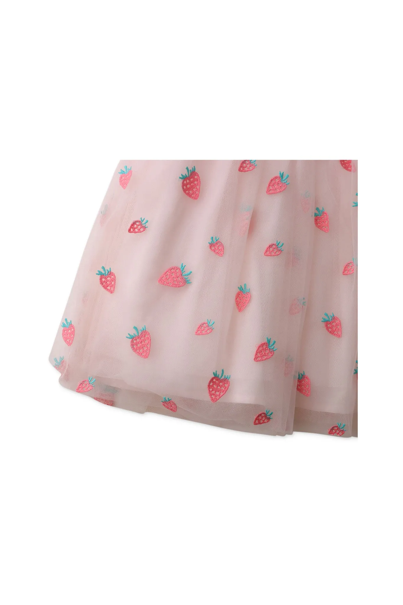 Gingersnaps Strawberry Embro on Tulle Dress  W/Detachable Collar