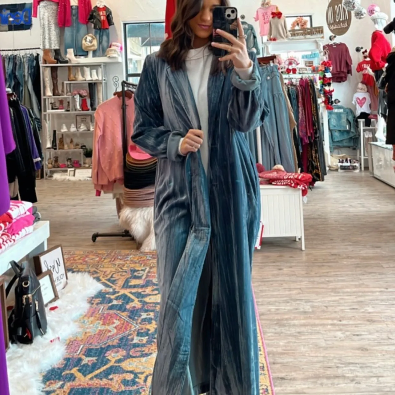 Going Far Crushed Velvet Maxi Coat