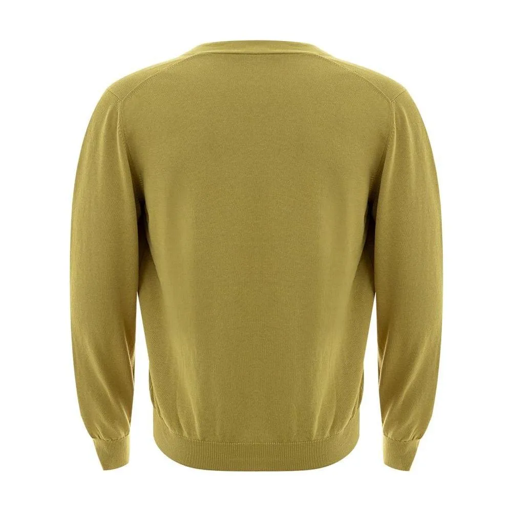 Gran Sasso Italian Wool Cardigan in Vibrant Yellow