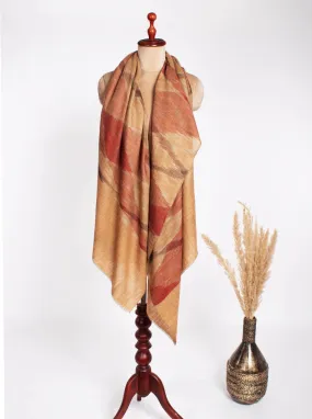 Handloomed Kashmiri Pashmina Shawl with Ikat Weaving - PEAK