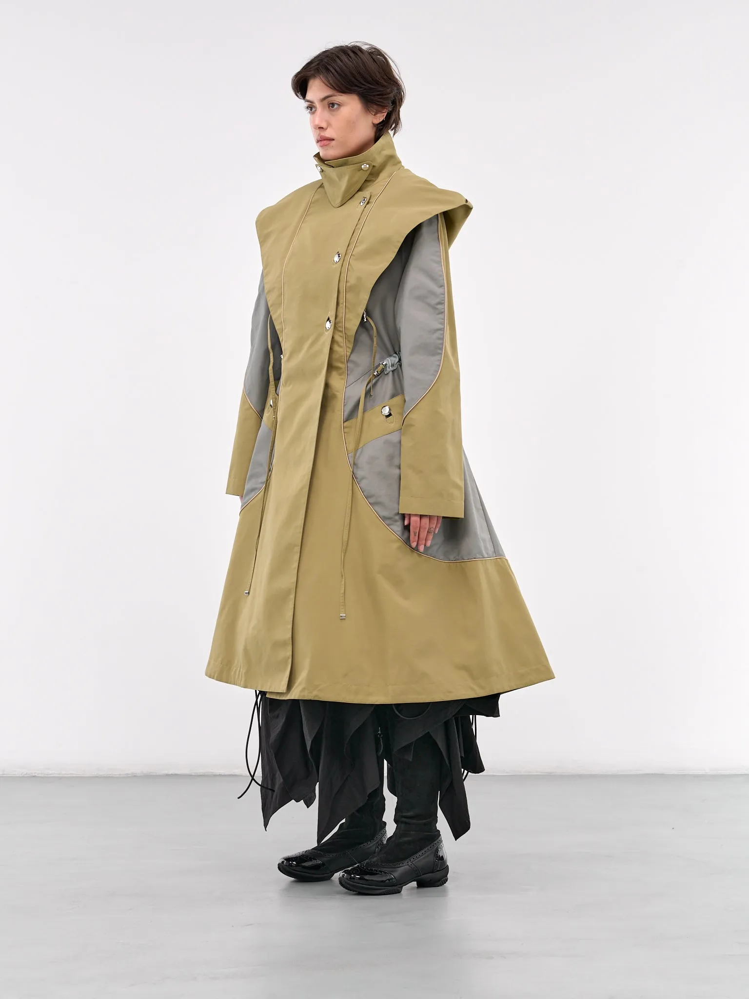 Herne Hooded Trench Coat (C01-27-OLIVE-GREEN-SMOKE-GREY)