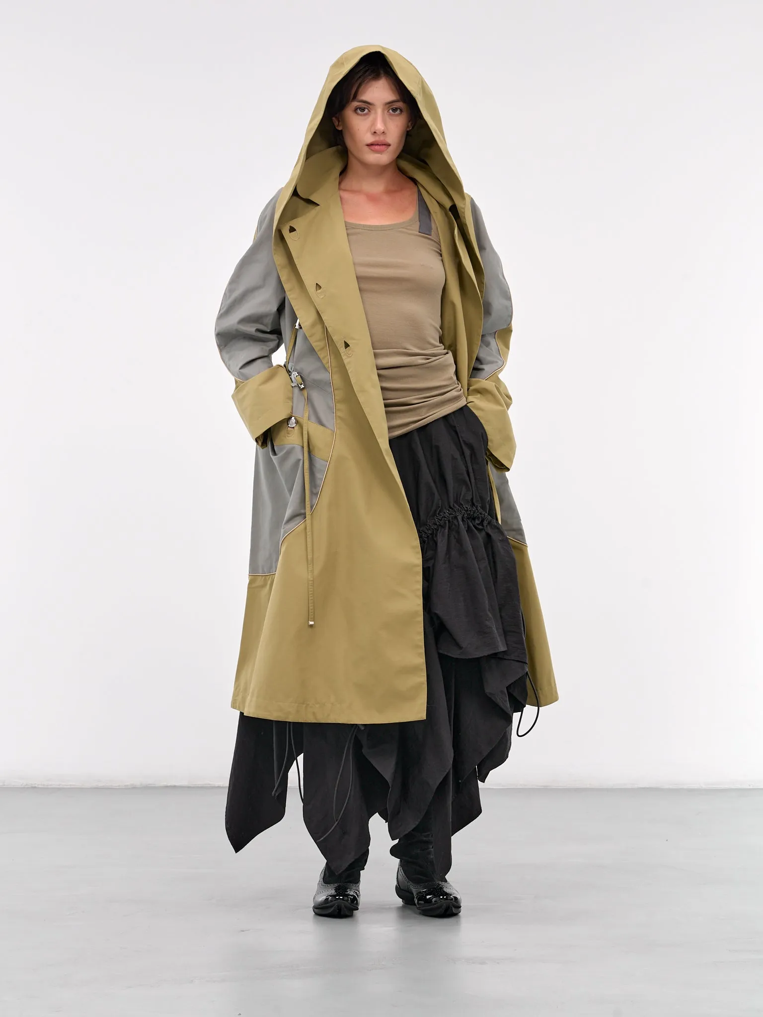 Herne Hooded Trench Coat (C01-27-OLIVE-GREEN-SMOKE-GREY)