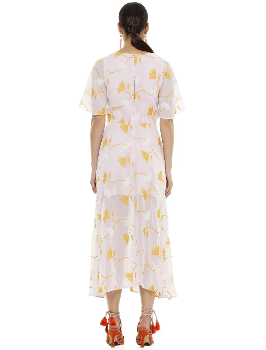 HEY BABY EMBROIDERY MIDI DRESS