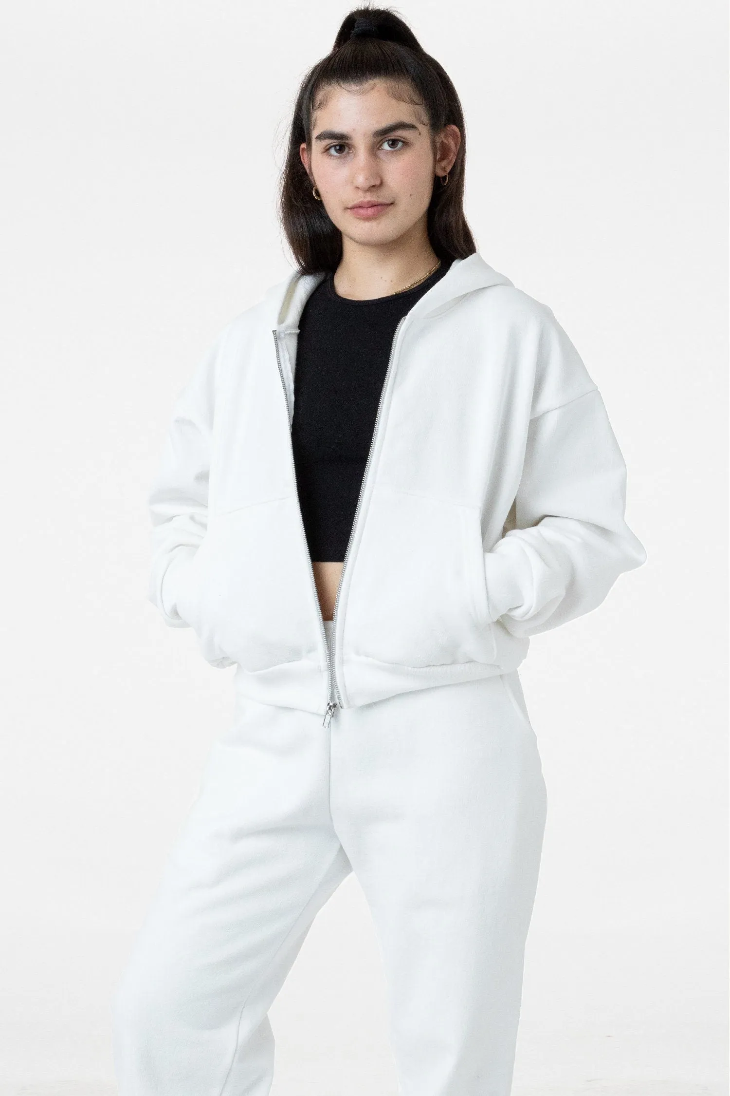 HF16 - 14oz. Cropped Heavy Fleece Zip Up Hooded Sweatshirt