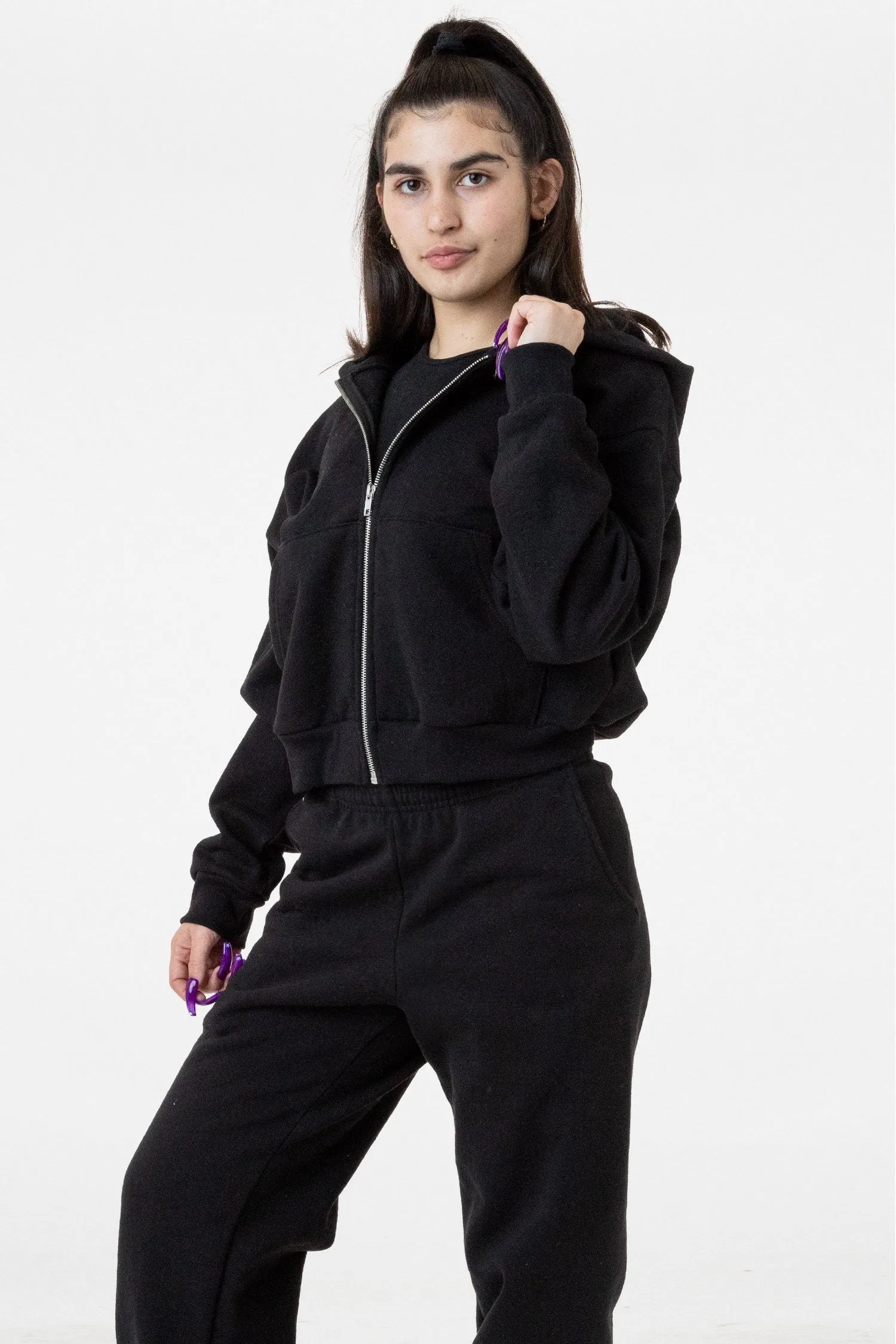 HF16 - 14oz. Cropped Heavy Fleece Zip Up Hooded Sweatshirt