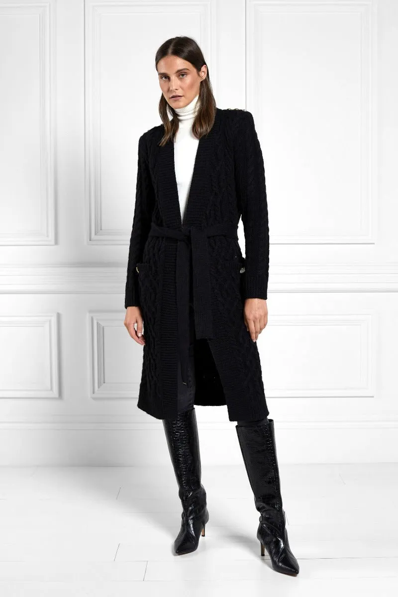 Holland Cooper Windsor Midi Cardigan in Black