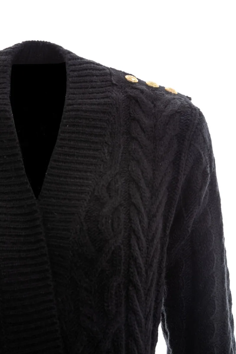 Holland Cooper Windsor Midi Cardigan in Black