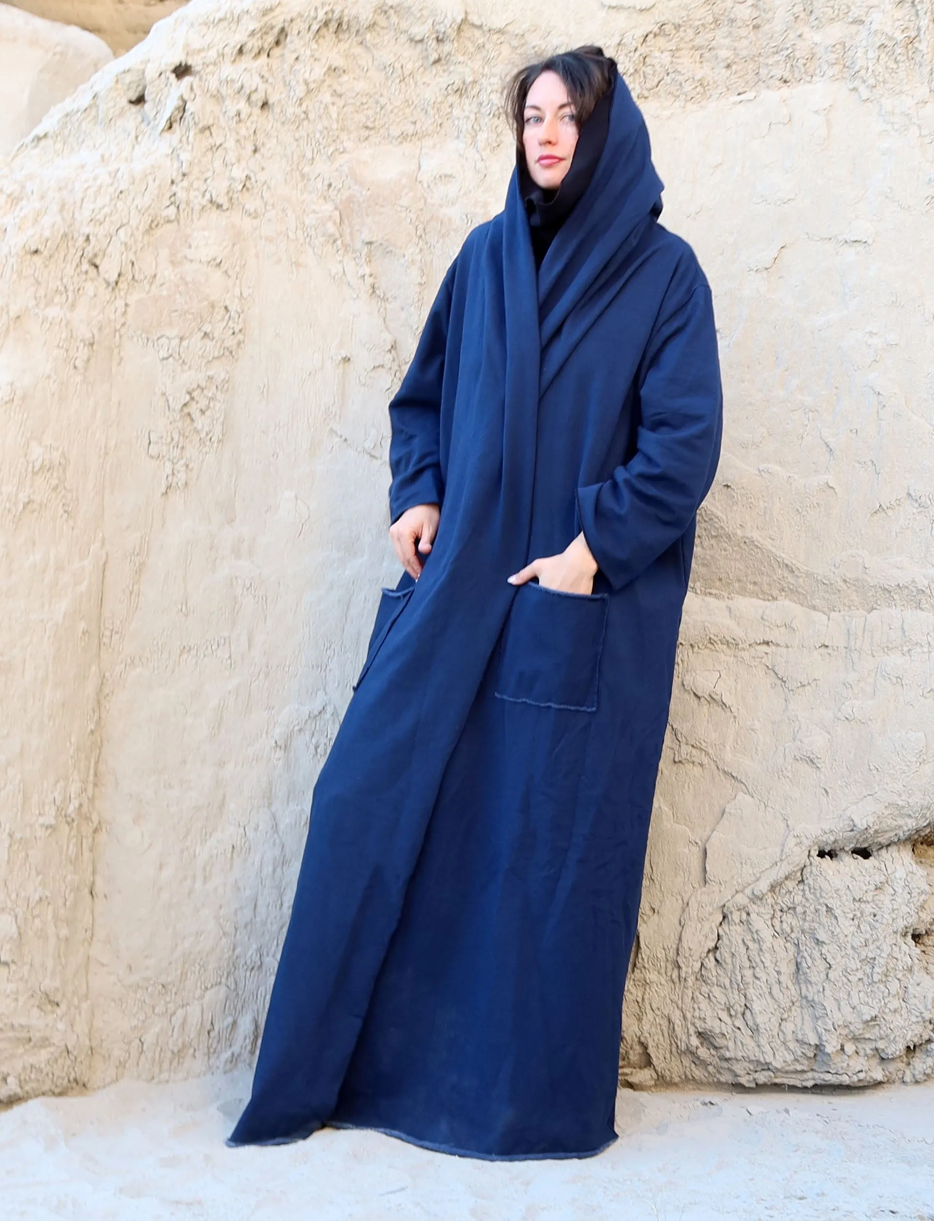 Hooded Winter Cocoon Long Jacket