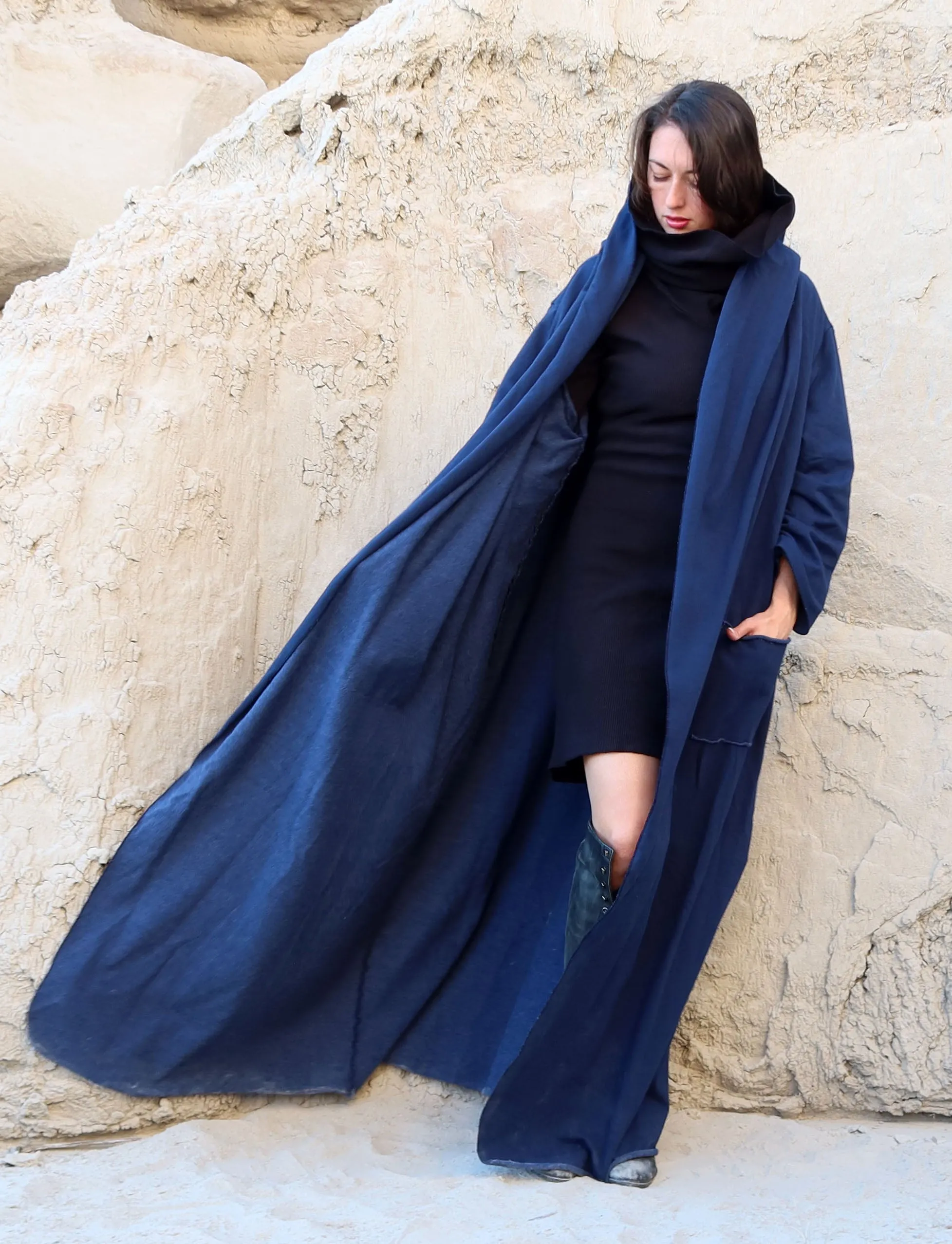 Hooded Winter Cocoon Long Jacket