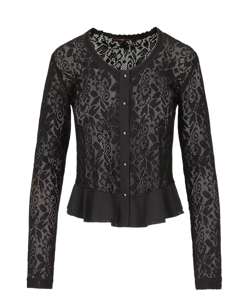 Imagine Black Floral Lace Cardigan