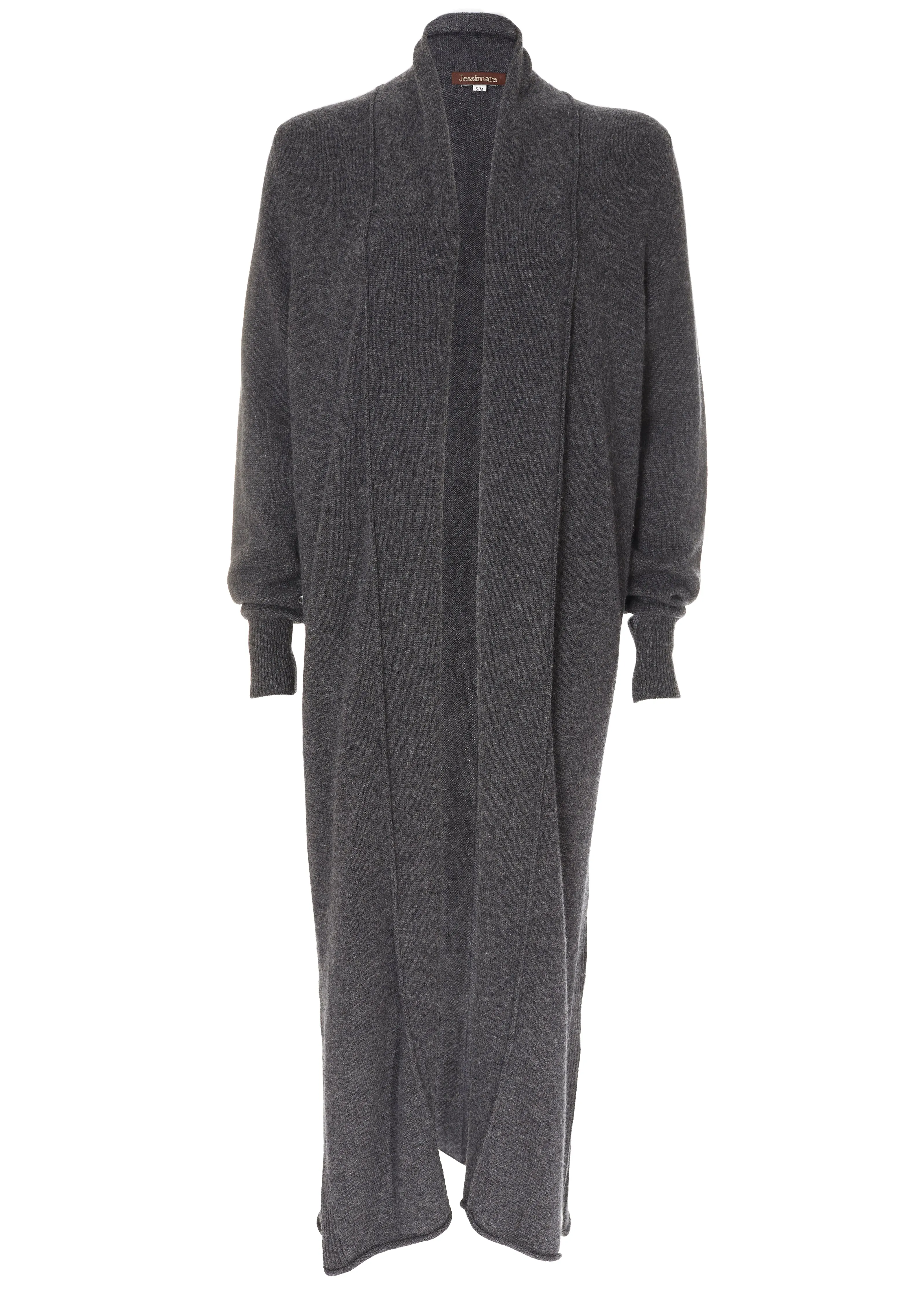 Jess Dark Grey Wool Long Cardigan