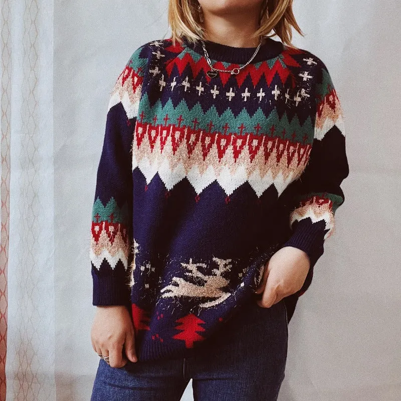 Joyful Raglan Christmas Pullover Sweater