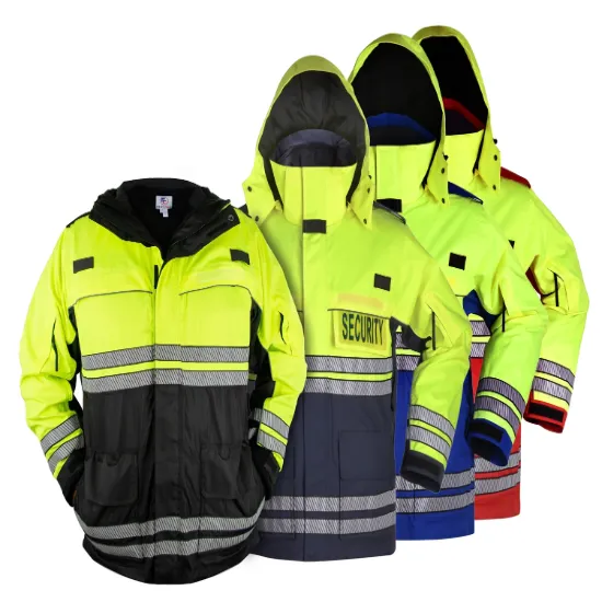 [JSID14-2XL-CUSTOMIZED] First Class High Visibility Waterproof Parkas with Reflective Striping