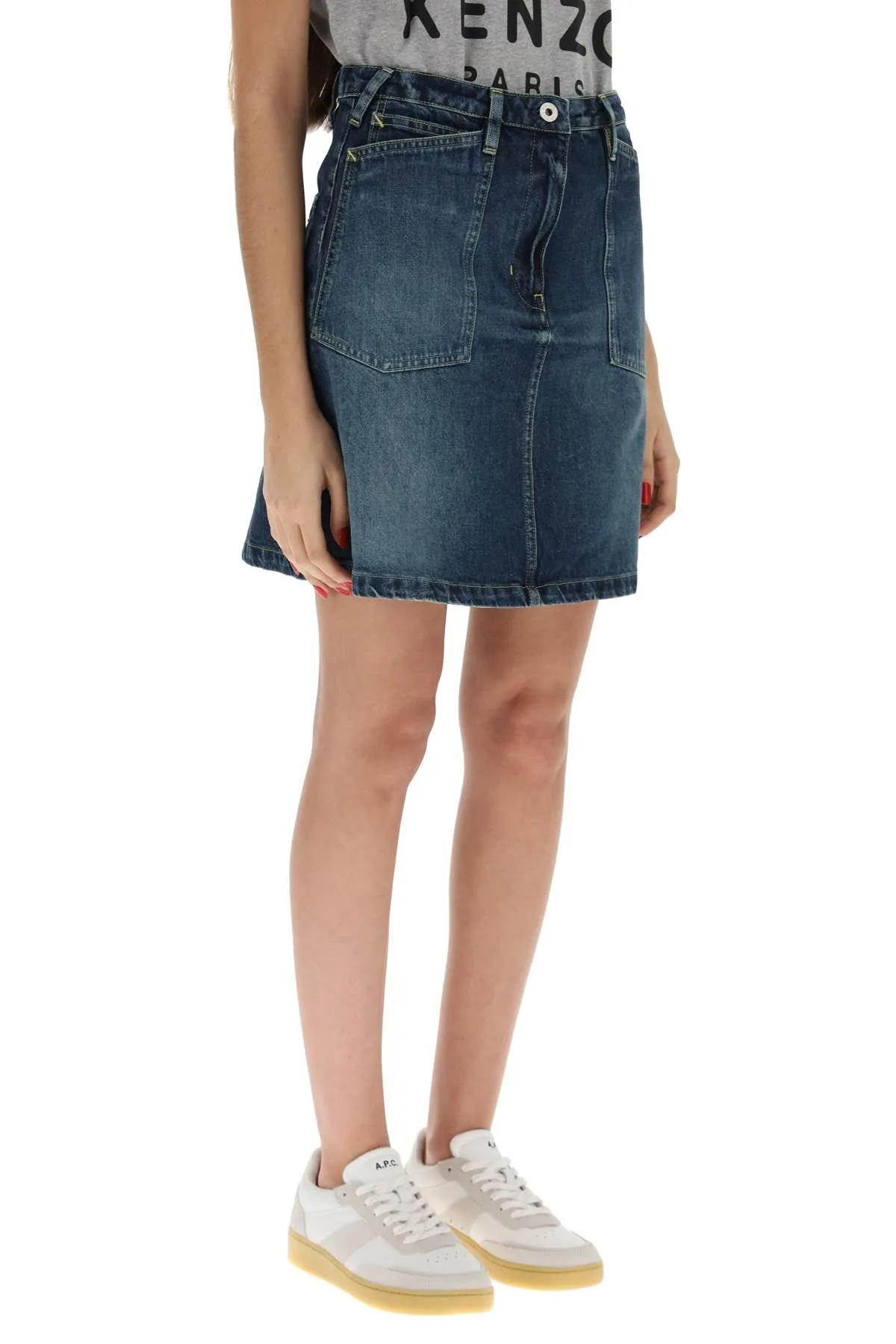 Kenzo flared denim skirt