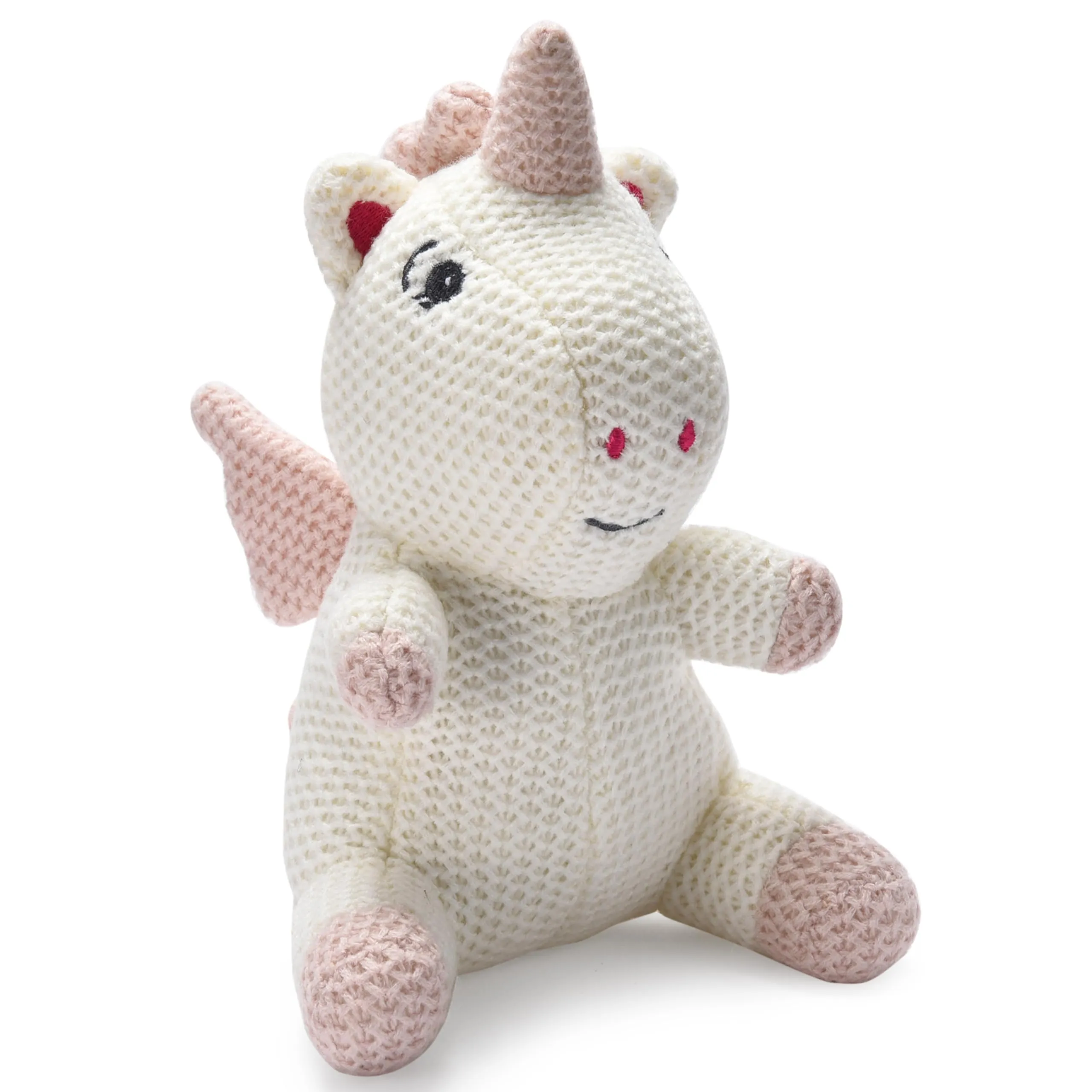 Knitted Unicorn Stuffy Toy White - Mean Unicorn Stuffed Animal - Mystic