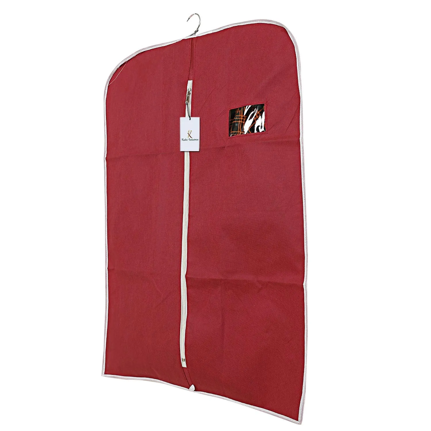 Kuber Industries 6 Piece Non Woven Coat Cover, Maroon and Cream