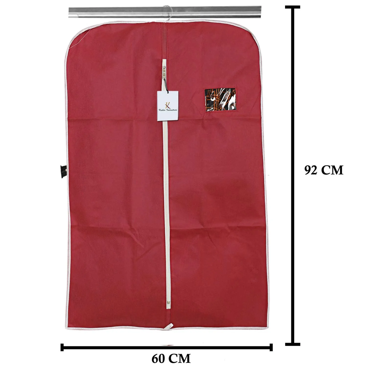 Kuber Industries 6 Piece Non Woven Coat Cover, Maroon and Cream