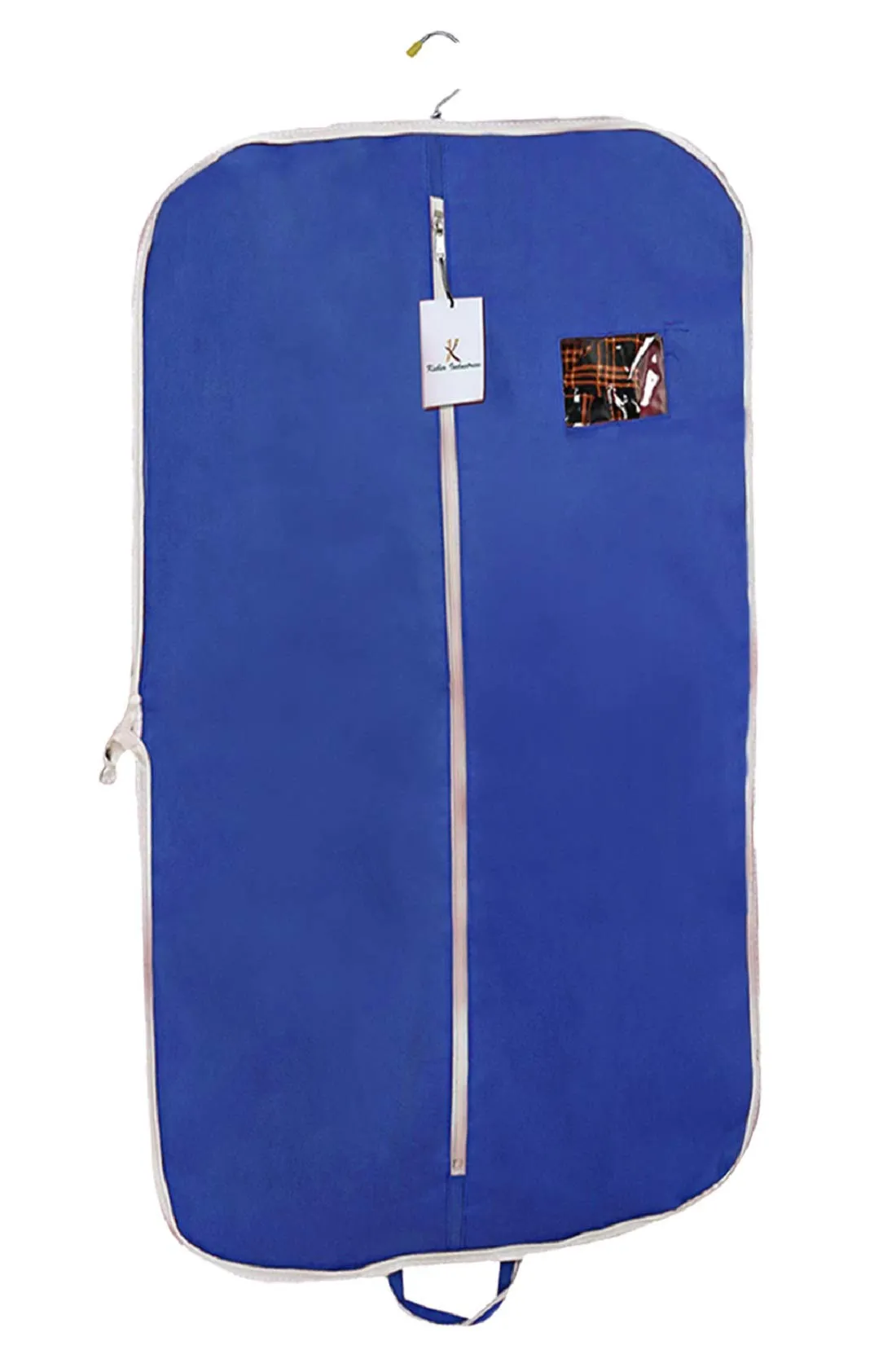 Kuber Industries 8 Pieces Foldable Non Woven Men's Coat Blazer Suit Cover (Brown & Royal Blue) -CTKTC41790