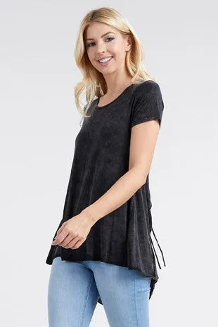 Lace Up Back Short Sleeve Top