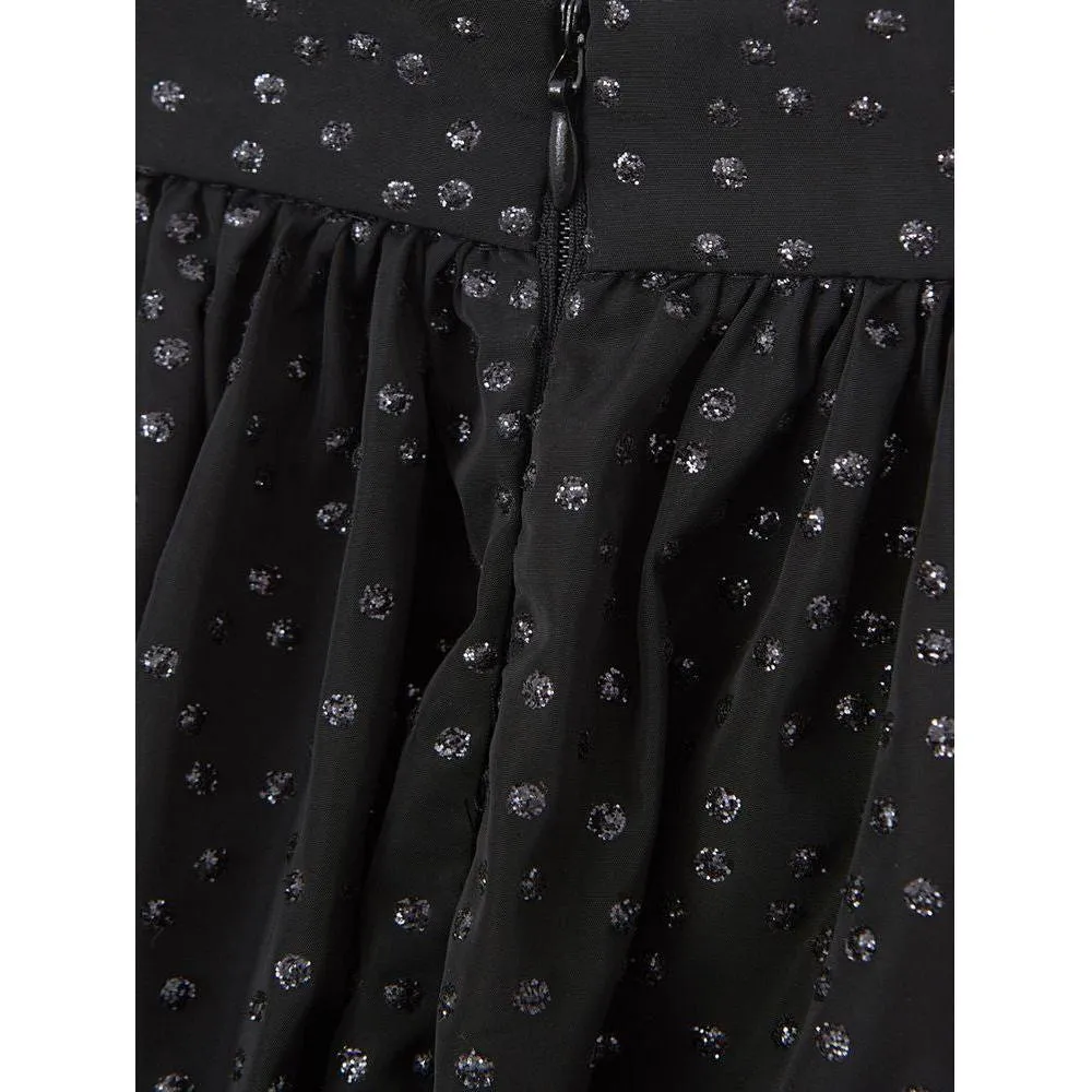 Lardini Elegant Black Polyethylene Midi Skirt