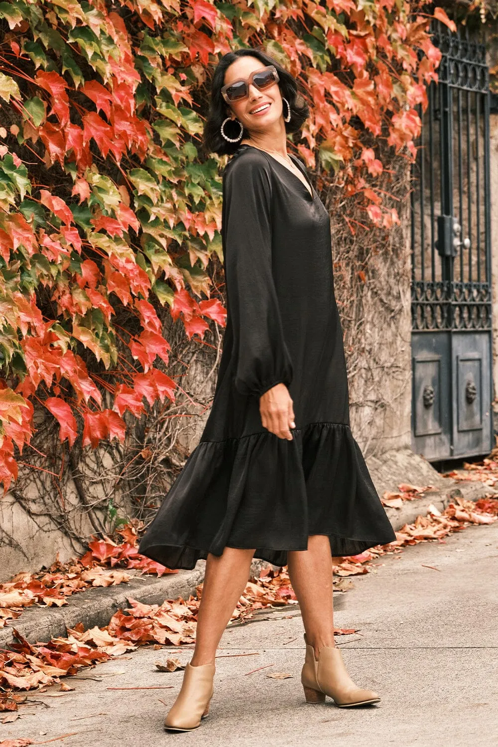 Laurel Long Sleeve Dress Black