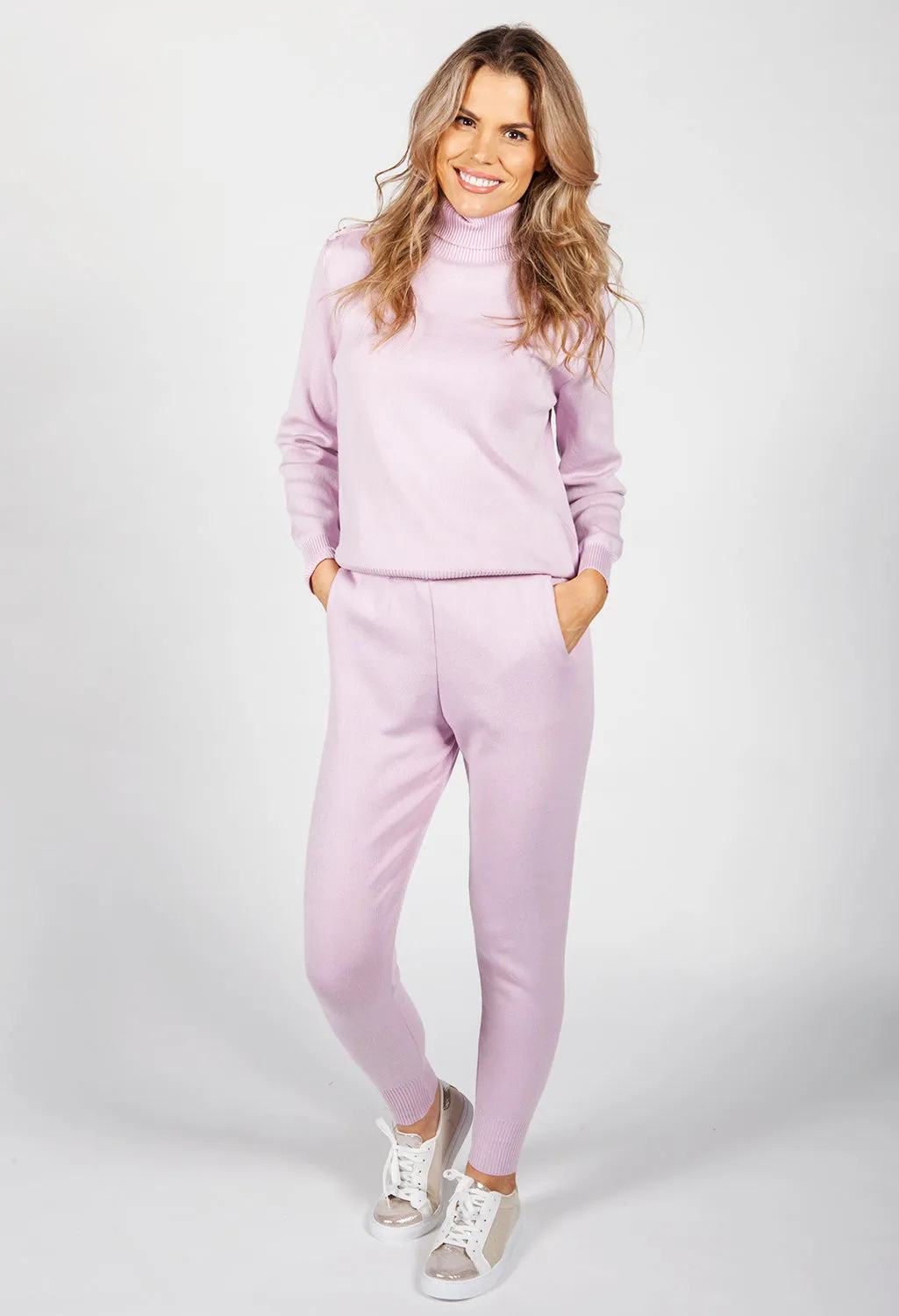 Lavender Pink Knit Jogger Set