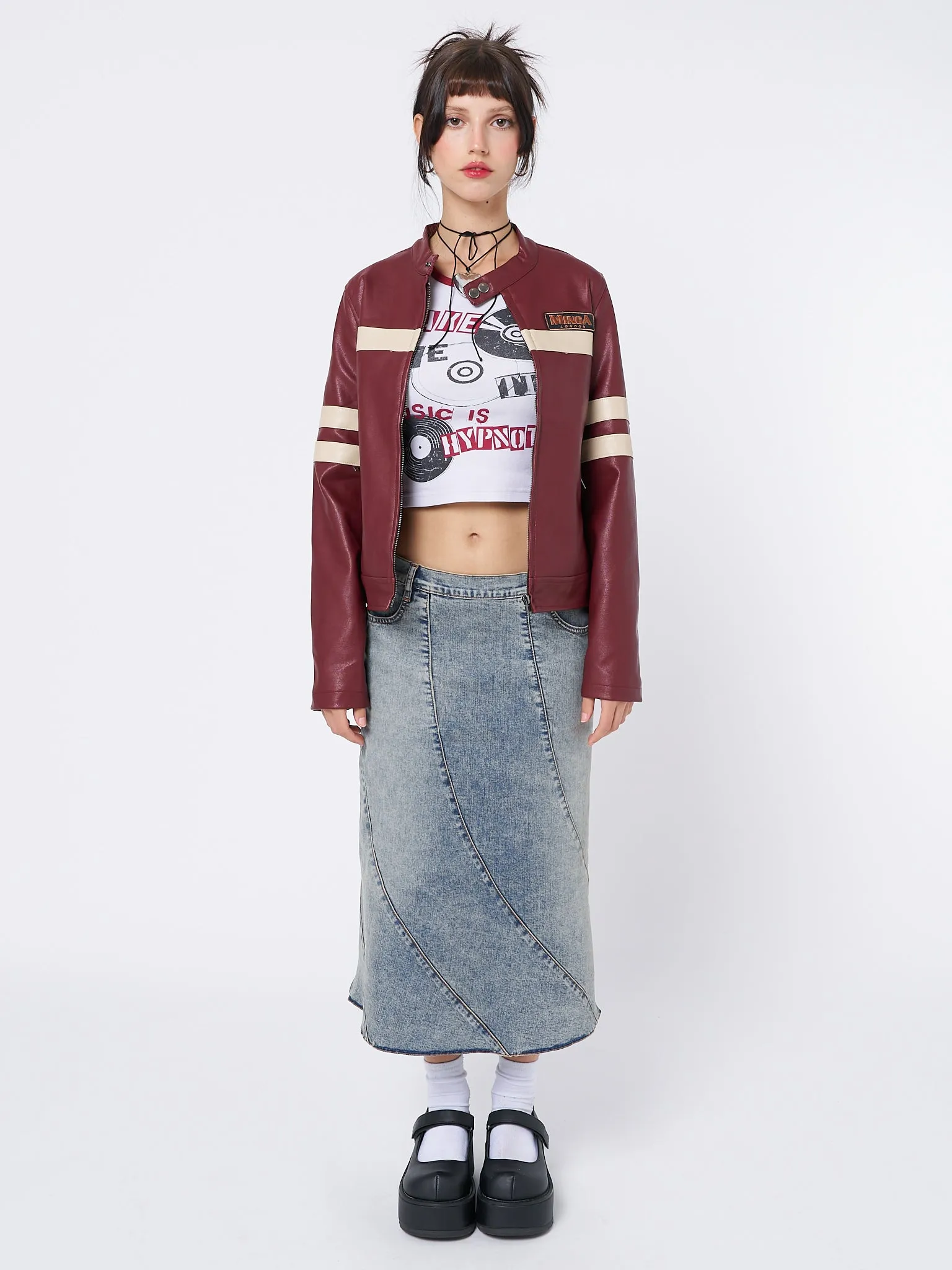 Lizzie Flared Denim Midi Skirt