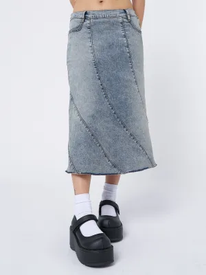 Lizzie Flared Denim Midi Skirt