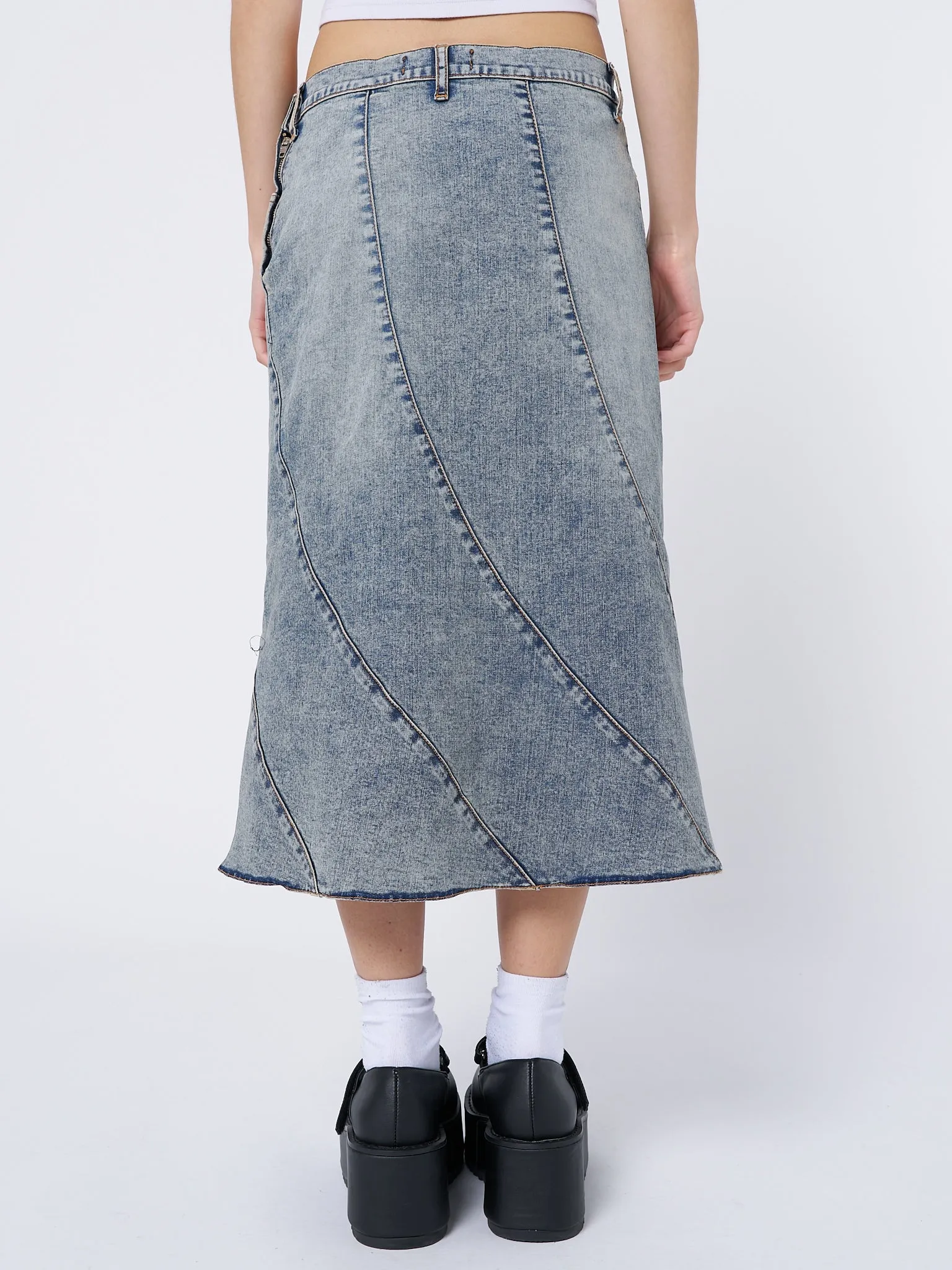 Lizzie Flared Denim Midi Skirt