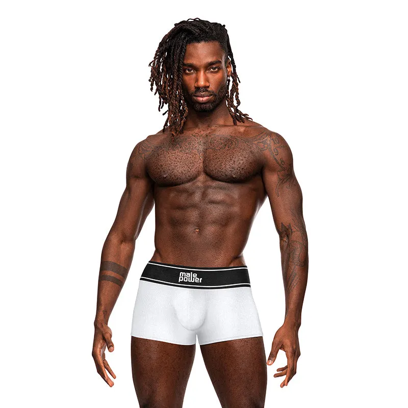 Male Power Modal Rib Pouch Short White M