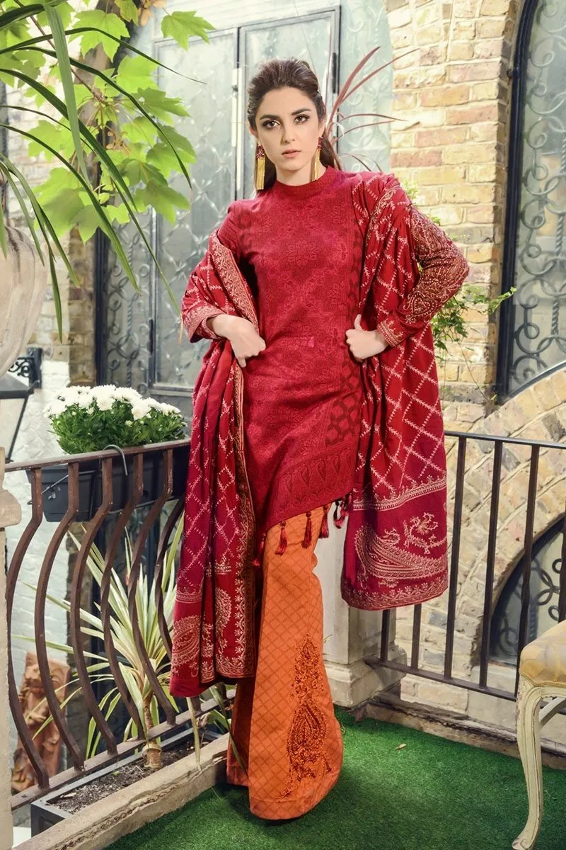 MARIA.B. Linen Winter Collection 2017 – DL-506 Maroon