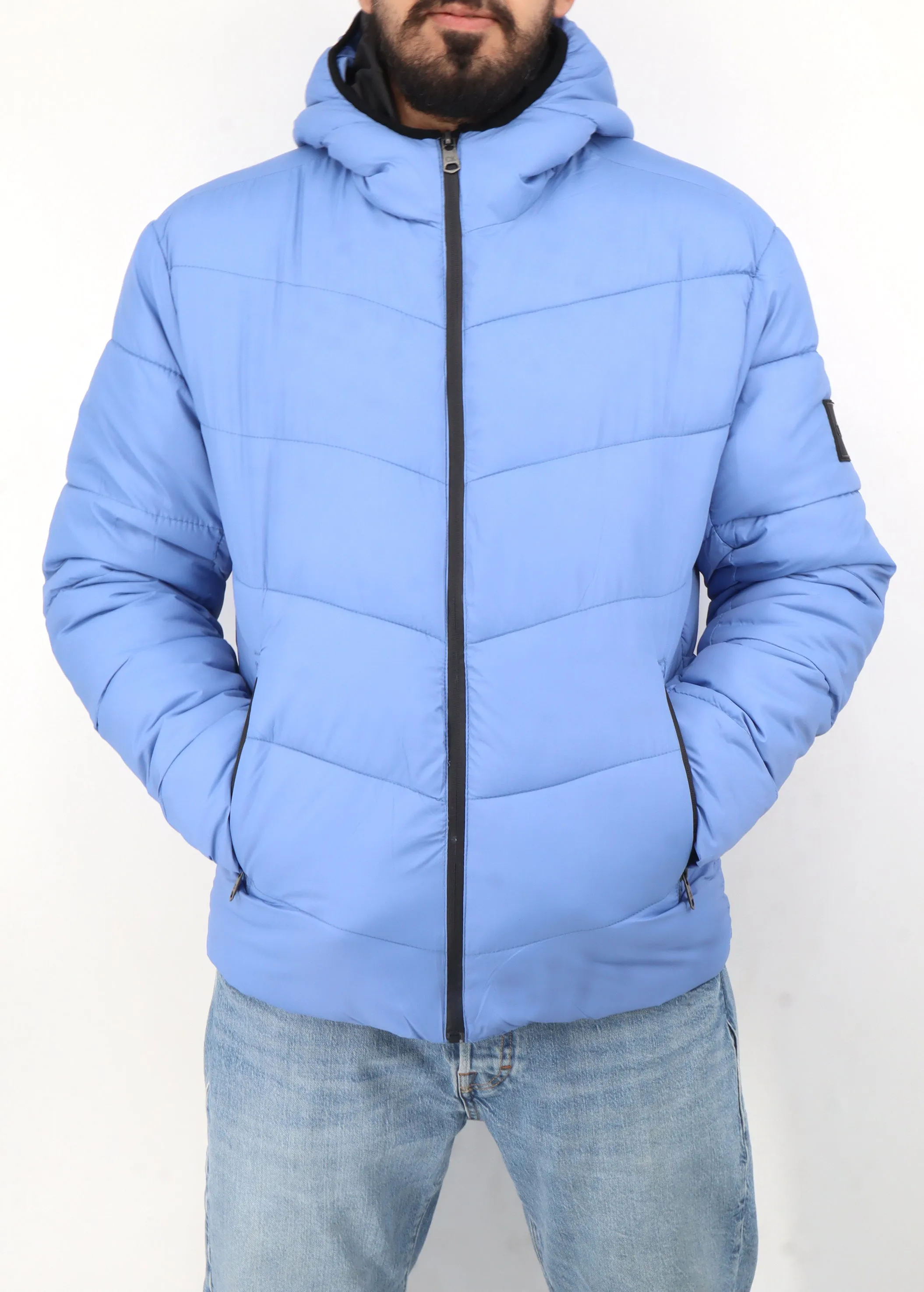 Men's Quilted Puffer Jacket,Blue