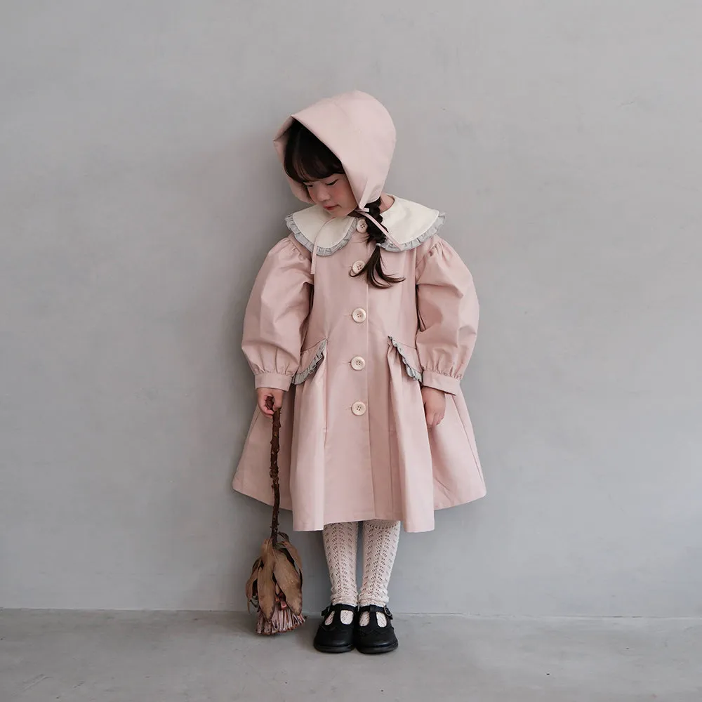 Mes Kids Des Fluers :: Petal Collar Trench Coat Pink