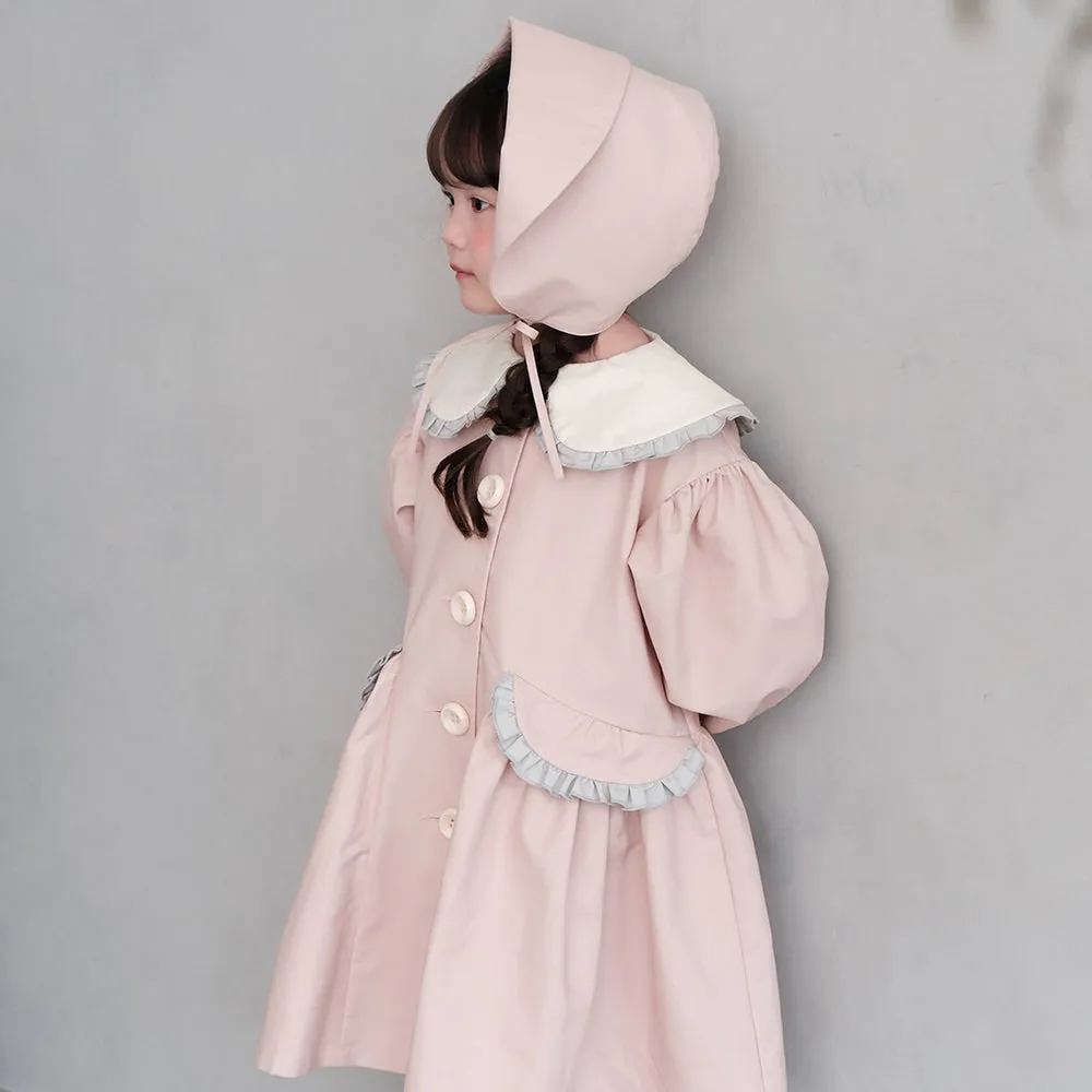 Mes Kids Des Fluers :: Petal Collar Trench Coat Pink