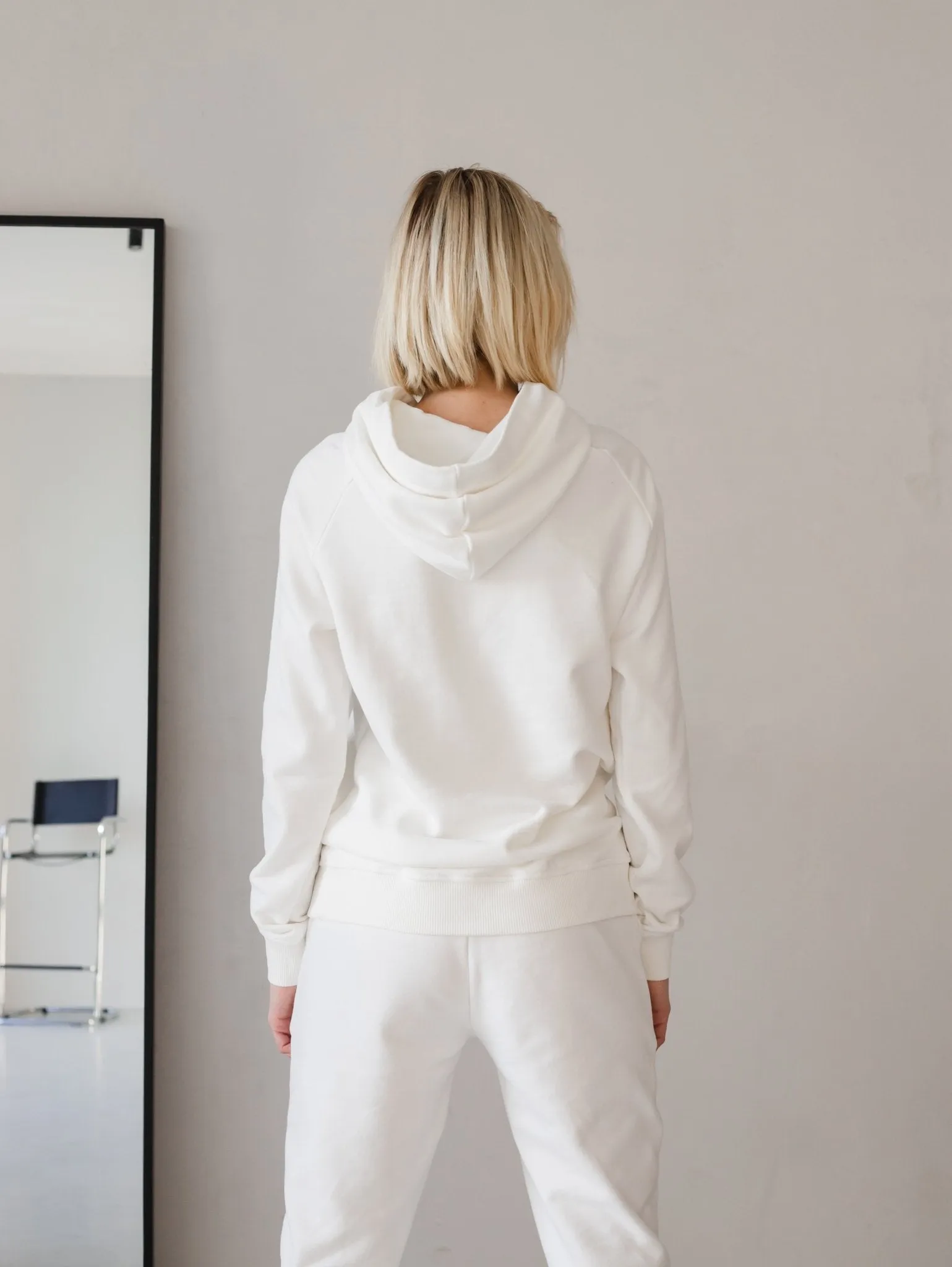 Milky White Cotton Hoodie by Zlitay – Premium Comfort & Classic Style