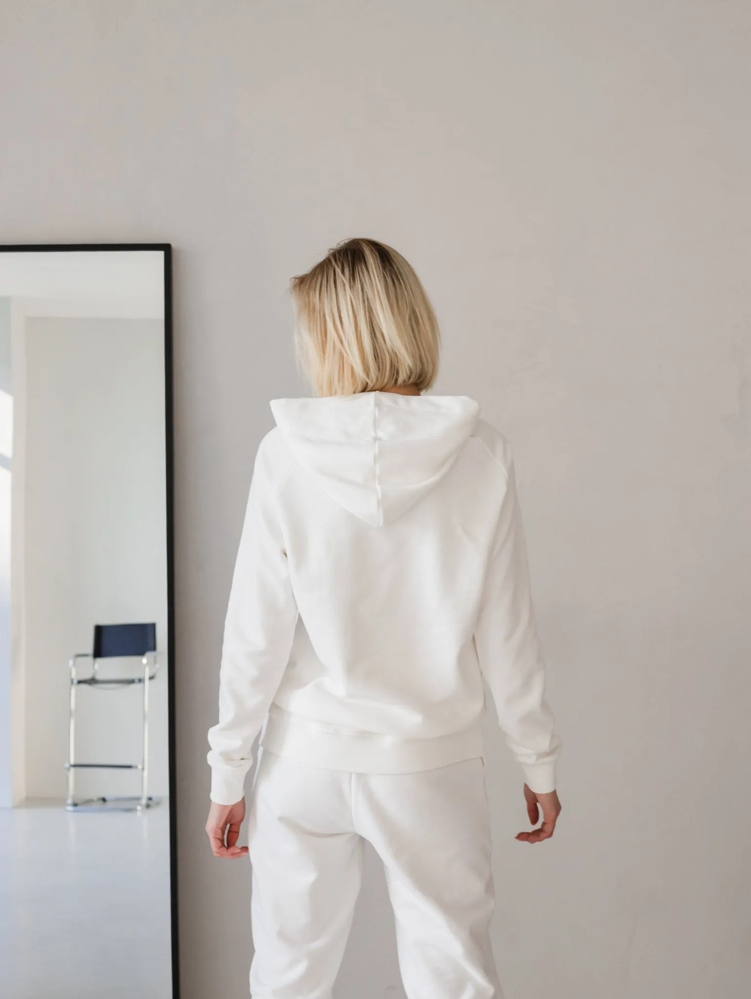 Milky White Cotton Hoodie by Zlitay – Premium Comfort & Classic Style