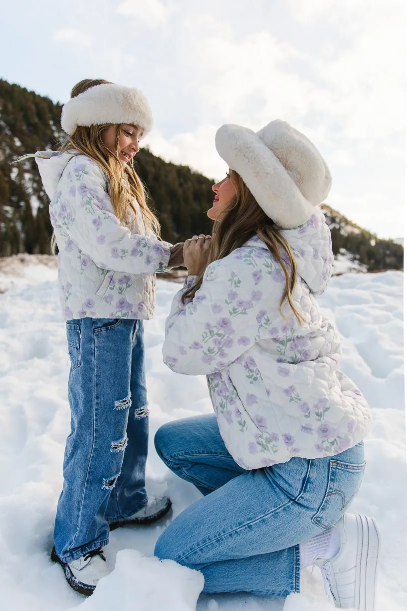 Mini Quilted Jacket in Lavender Floral - FINAL SALE