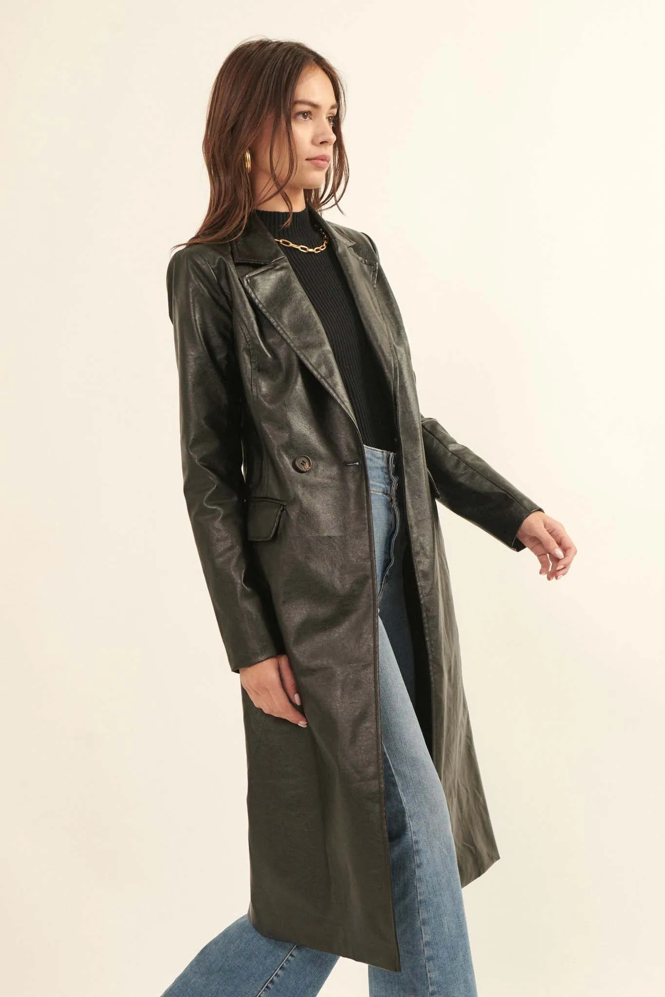 Mod Squad Vegan Leather Trench Coat