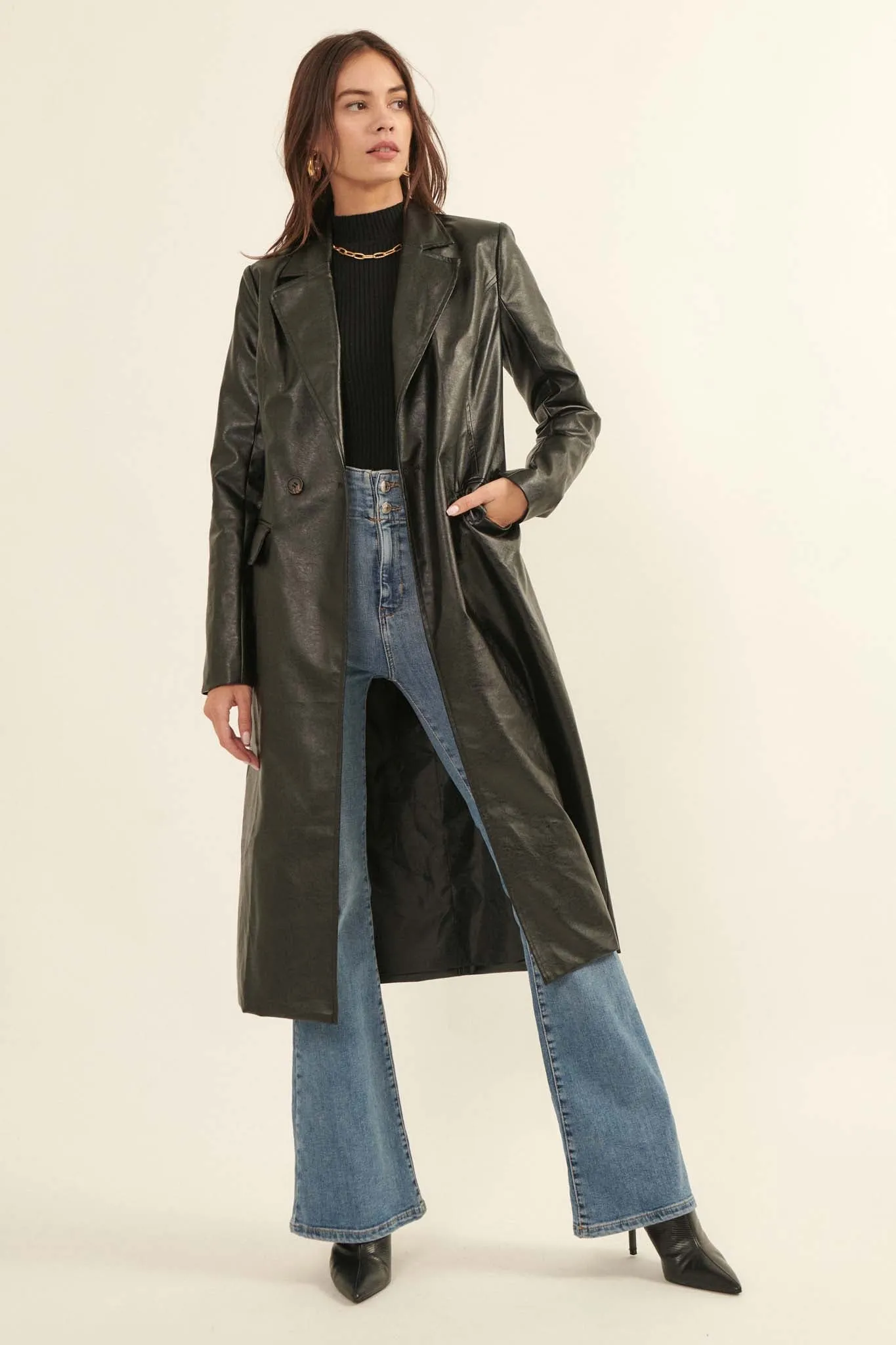 Mod Squad Vegan Leather Trench Coat