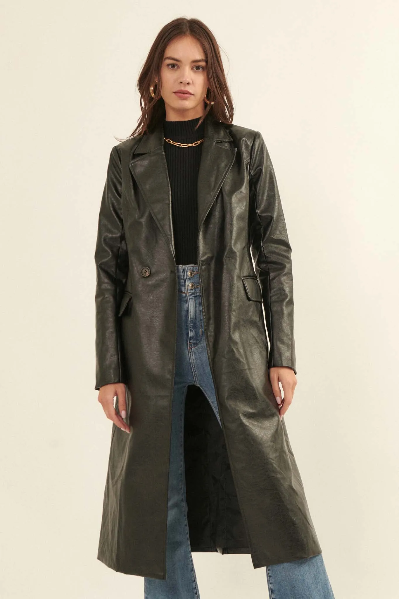 Mod Squad Vegan Leather Trench Coat